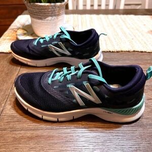 Women's New Balance Sneakers, Cush Size 7.5, Navy & Mint